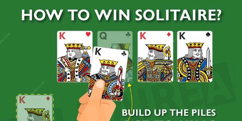 Tiến hành di chuyển các lá trong game bài Solitaire